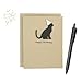 Black Cat Birthday Card | Handmade Single Greeting Card | Cat Silhouette with Party Hat Notecard with Envelope