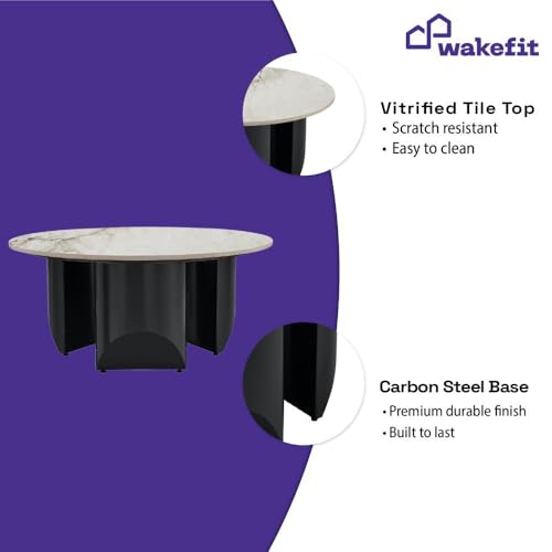 Image of Wakefit Center Table | 1 Yr Warranty | Coffee Table for Living Room Wooden, Tea Table for Living Room Wooden, Sofa Table, Free Installation from Brand, Modern Multi-Functional & Wobble-Free(Kopi)