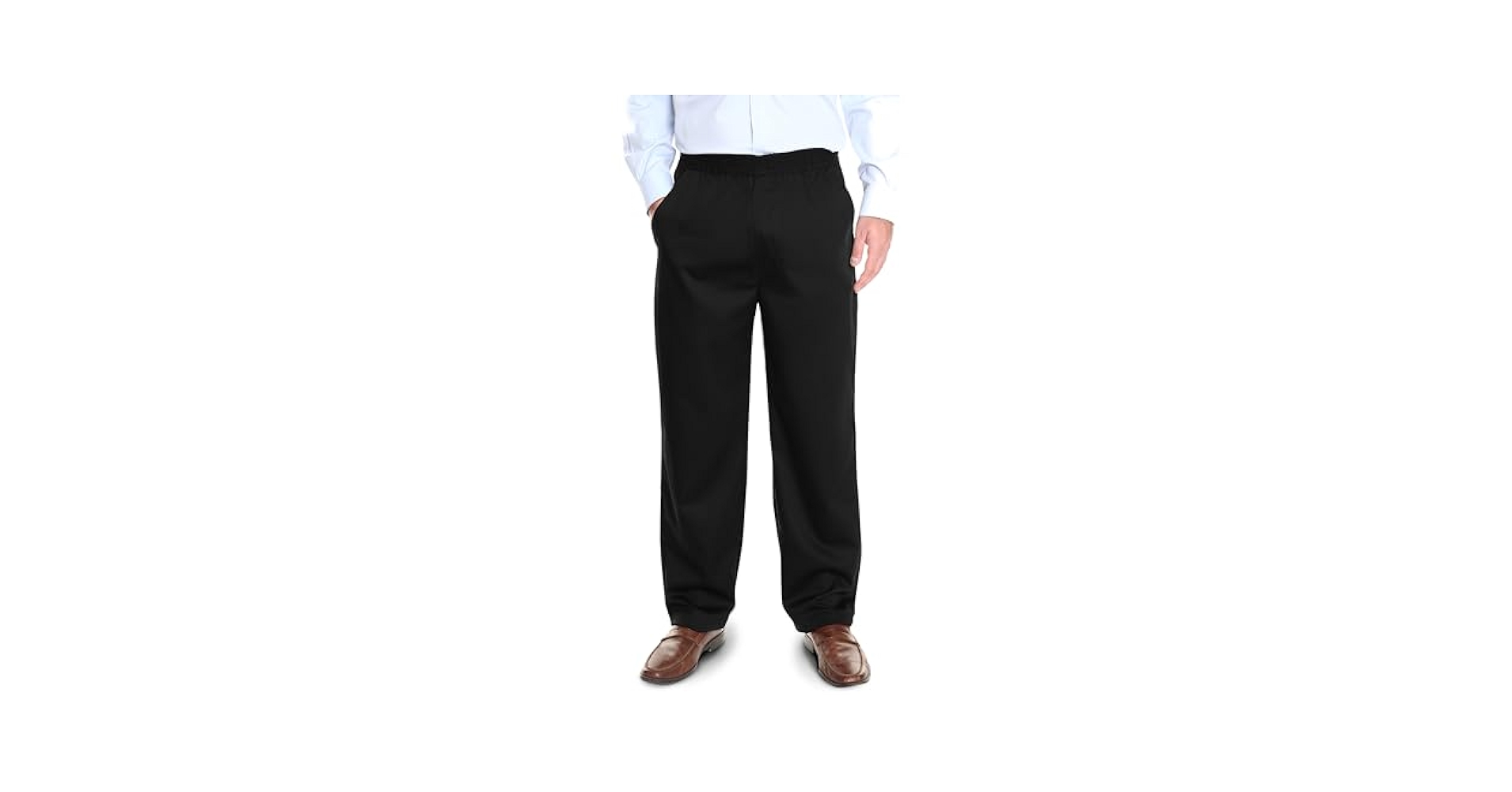 ★E.B.M★ Obistring Casual Pants EMP1WPT040 Pembrook Men's Elastic Waist Pants for Seniors - Black