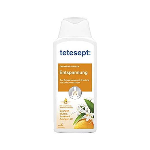 tetesept - Entspannung Duschgel - 250ml - Zur Entspannung Und Erholung Von Körper Und Geist - Mit Natürlichen Wirkstoffen: Orangenöl, Orangenblüten- & Jasmin-Extrakt - Intensiver Duft