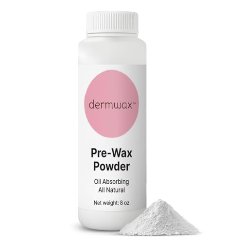 Dermwax Pre Wax Powder 8 oz – Talc Free Powder to Prepare & Protect Skin for a Smooth Base – Absorbs Oils & Moisture - Fragrance & Aluminum-Free – With Corn Starch, Sodium Bicarbonate, Hydrated Silica