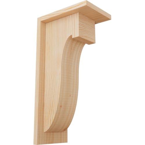 Ekena Millwork COR06X08X16DEL01SDF 5 1/2"W x 8"D x 16"H Del Monte Smooth Corbel w/Backplate, Douglas Fir