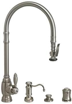 Waterstone 5500-4-MAP Traditional Extended Reach PLP Pull Down Faucet 4pc. Suite Matte Antique Pewter