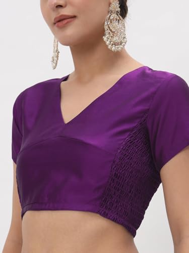 Image of studio rasa Women's Silk Blend Stretchable Blouse for Festive Wedding Party