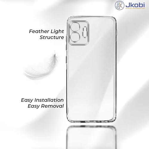 Image of Jkobi Back Case Cover for Nothing Phone 2 (Silicone Clear Shockproof Case with Camera Protection and Dust Plugs | Transparent)