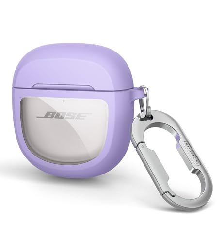 Image of SURITCH Protective Cases for Bose QuietComfort Earbuds II 2022 / QuietComfort Ultra /Ultra Earbuds 2nd Gen, Shockproof Case Cover for Bose QC ii 2 & Ultra Case Accessories with Carabiner, Purple