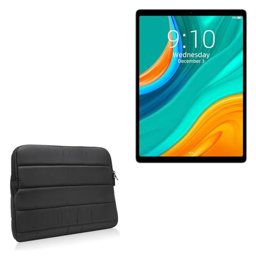 BoxWave Case Compatible with Chuwi HiPad Plus - Polar Jacket, Puffy Padded Material Zip Up Sleeve Pouch - Jet Black