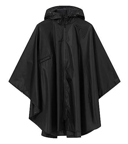Image of SaphiRose Lightweight Kids Rain Poncho Waterproof Jacket Zipper Up Rain Coat