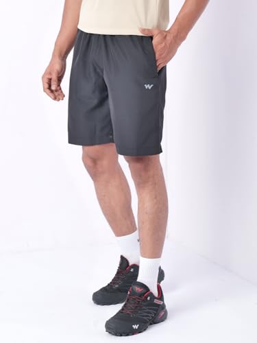 Image of Wildcraft Men's Solid Regular Fit Shorts| Mid Waist with Adjustable Drawcord