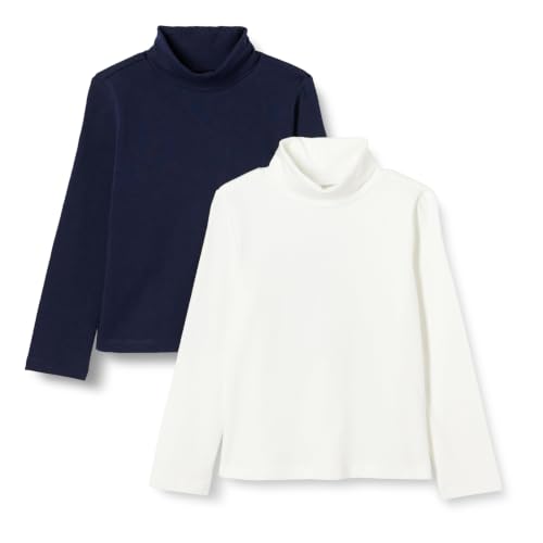 Image of Amazon Essentials Girls' Slim Fit Turtleneck T-Shirt, Pack of 2