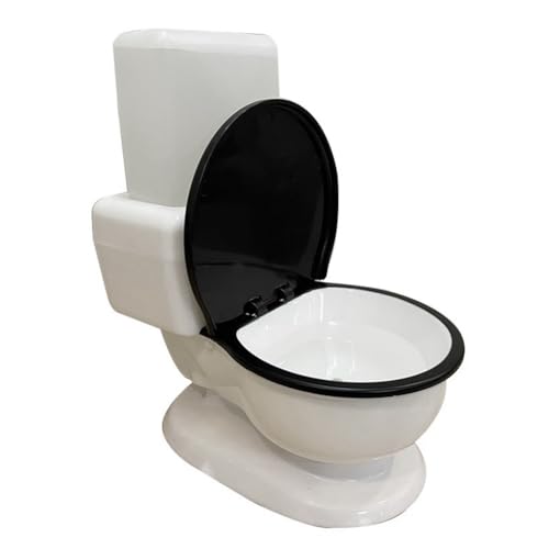Ammboco Dispensador de agua con forma de inodoro para gatos, 650 ml, cuenco de agua desenchufado, alimentación automática de agua, artefacto, suministro de mascotas, fácil de usar