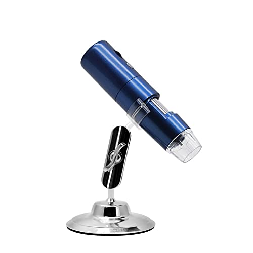 WDBBY Microscope Wi-FI numérique Microscopio Zoom loupe LED Portable 1000X Microscope de Charge USB pour Tablette de téléphone iOS/Android (Color : Blue)
