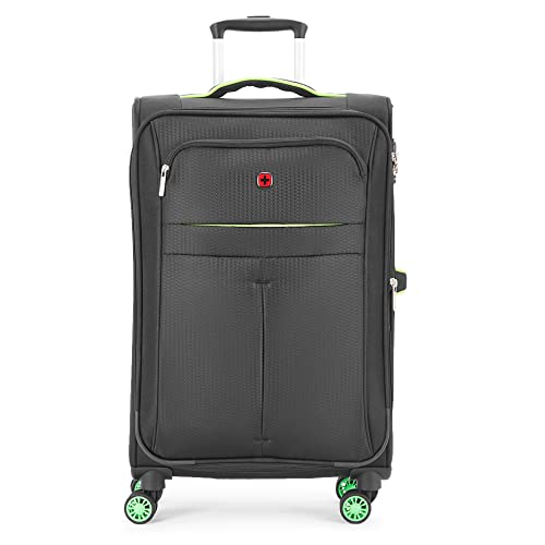 Image of WENGER Fiero-Pro Medium Softside Suitcase, 69 litres, Black /Green, Swiss Designed, 612095