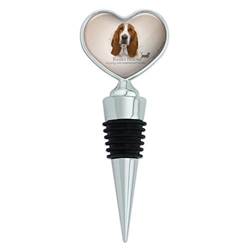 Basset Hound Dog Breed Heart Love Wine Bottle Stopper