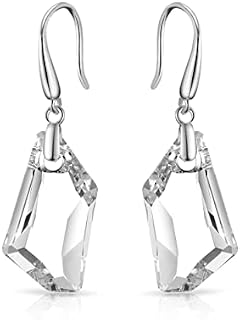 Sterling Silver Icecube Drop Earrings Created with Zircondia® Crystals