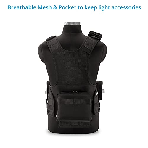 Image of PROAIM ATV Audio Tactical Vest for Sound Recordists & Boom Operators | Breathable tactical vest with multiple storage pouches, MOLLE webbing, and adjustable fit for location sound work
