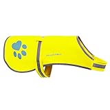 SafetyPUP XD Soft-Shell Waterproof Dog Vest. Hi Visibility, Reflective Jacket with Light Fleece Lining. Ideal in Cooler Climates. Fluorescent Hi Vis Safety Vest to Protect Your PUP Yellow