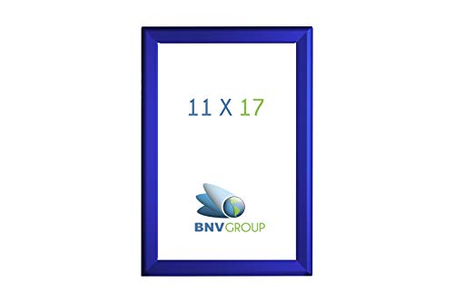 Bnv Aluminum Front Load Snap Poster/Picture Frame, Blue, 11X17 Inches, 1.25'' Profile, Wall Mounting, Portrait And Landscape Mode, Easy Installation, Anti-Glare, Pvc Cover, Lightweight #TOP6