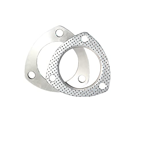 3-Bolt 2 Inch Exhaust Flange Connection Kit Stainless Steel Exhaust Flange & Gasket 2.0 (51.8mm)