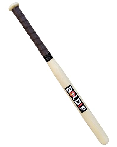 Image of Wooden Baseball Bat | Solid Wood | Durable Full-Size Baseball Bat with Anti-Slip Grip (Wooden)