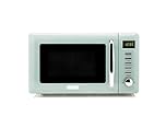 Haden Cotswold Green Microwave Oven – 800W Retro Design, 20L Capacity, Compact Digital Microwave for Small Kitchens, 5 Power Levels, Easy to Use and Clean with Defrost and Express Functions