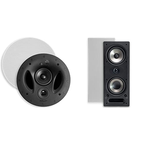 Polk Audio in-Wall and in-Ceiling Speaker Bundle - 265-RT + 70-RT | Crystal Clear Sound with Deeper Bass | Easy to Install and Blends into Decor