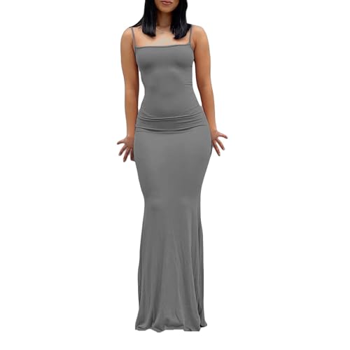 Image of Women Backless Maxi Dress Sexy Spaghetti Straps Long Bodycon Cocktail Party Dresses