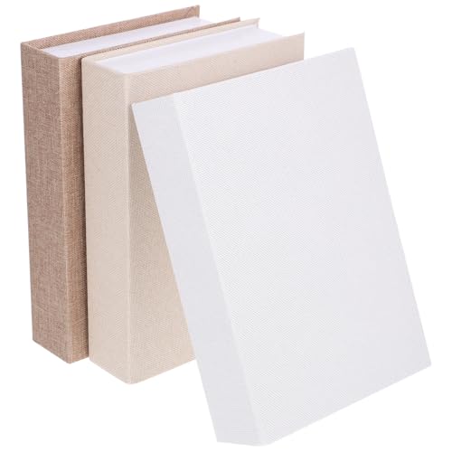 Warmhm 3 Pièces décoration de livre d'imitation décoration de bureau boite rangement décor de faux livres boîte de faux vintage étagères stand de...