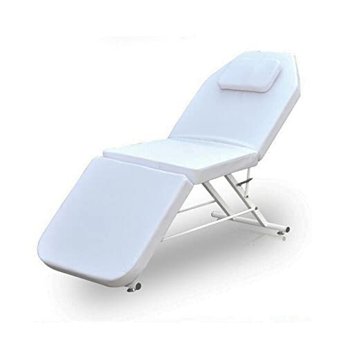 Futchoy Mesa de masaje plegable, 182 x 60 x 70 cm, cama SPA, banco de masaje, tumbona terapéutica portátil (blanco)