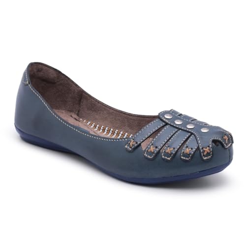 Sapatilha Feminina Retro Jota Couro Legitimo Palmilha Macia (Azul Marinho, BR, Adulto, Numérico, 36)