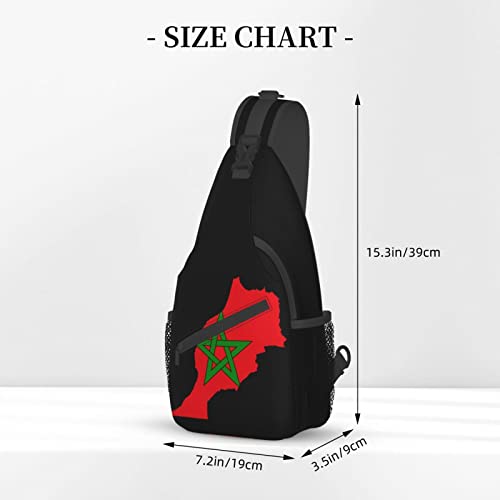 Mochila unisex bandolera con mapa de Marruecos miniatura 4