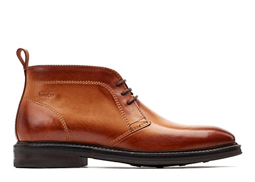 Image of Base London Mens Denali Washed Tan Leather Chukka Boots UK 6