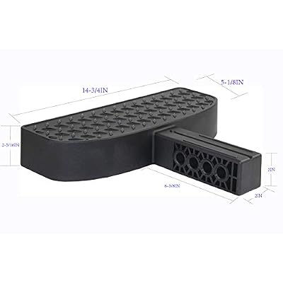 MaxxHaul 50234 Hitch Mount Bump Step For 2 inch Hitch Receiver With Anti Slip Platform For RV SUV Truck Flatbed Camper With Safety Reflectors
