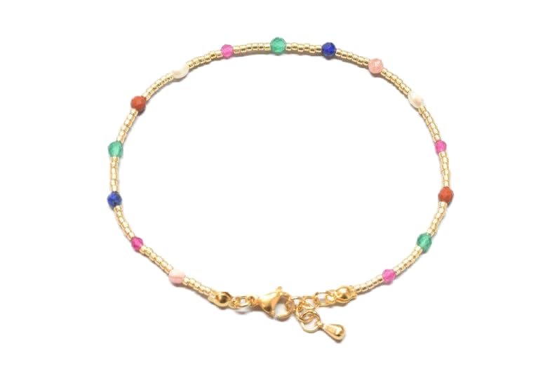 Bracelet fin gemmes colorées LKBEADS parfait pour sublimer vos looks d'été