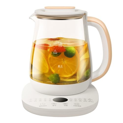 ZHXIANG Vaso per La Salute, Vaso per La Salute in Vetro per Uso Domestico da 1,8 Litri, Bollitore Multifunzionale, Macchina per Il tè, Bollitore Elettrico per L'Acqua Calda White