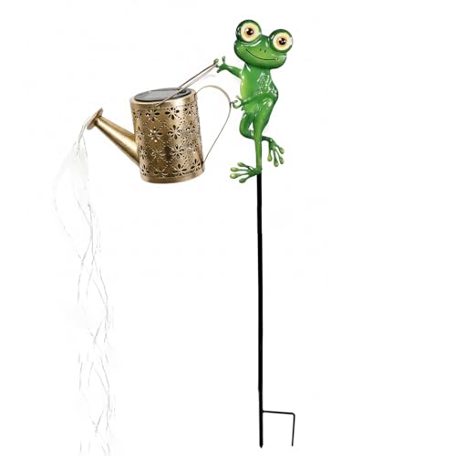 Lampes solaires jardin extérieures en arrosoir grenouille pour vos soirées