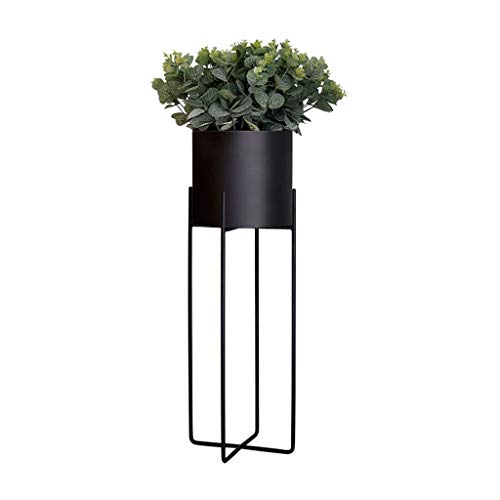 YYH Multifunction Iron Art FlowerPot Stands, Elegant Nordic Design Flower Rack for Living Room Balcony (Color : Black, Size : 72 * 21 * 21cm)