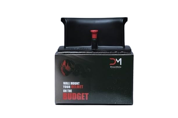 Helmet Holder with Hook for Home, Office, Garage - (Black), High Impact Polystyrene