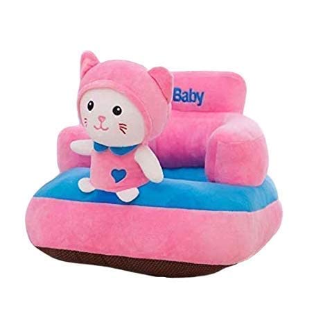 ELSTONE HOME Chick Shape Soft Plush Cushion Cat Baby Sofa Seat or Rocking Chair for Kids 0 to 2 Years (Pink)