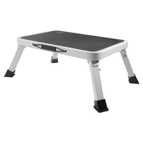 UNLRAE RV Step Stool,Car Accessories Adjustable Folding Step Stools with Non-Slip Platform,Camper Steps,Capacity Folding Portable Steps Ladder,Supports up to 500 lb,Fits Most RV,Trailers,Trucks,SUV