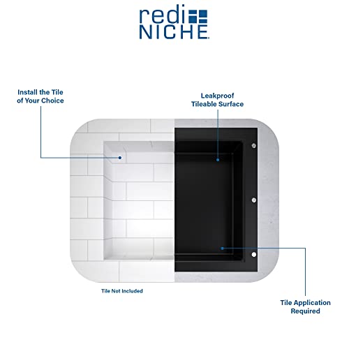 Redi Niche Triple Niche Recessed Shower Shelf- Black, Three Inner Shelves, 48-Inch Width x 14-Inch Height x 4-Inch Depth by Tile Redi USA - Image 3