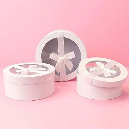 Home Garden Ornaments Luxury White Gift Box with Lid 22/20/18cm Set of 3  Gift Boxes with Lids and Decorative Ribbon - Christmas Gift Boxes for Presents  Cardboard Gift Boxes (Luxury White)