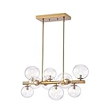 Warehouse of Tiffany HM094/10 Darden Gold 10-Light Clear Glass Shade Linear Chandelier
