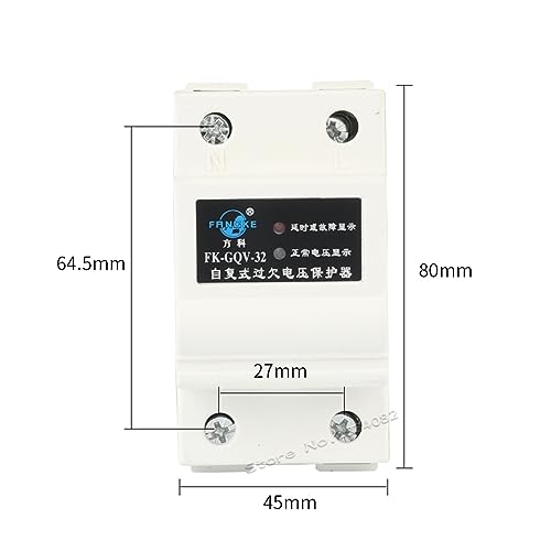 Protector de sobretensión y bajo voltaje 63A 220V con retardo de fallo 2P 3