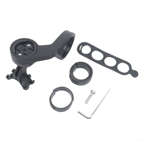 Soporte de aleación de aluminio para bicicleta para Garmin | Soporte de extensión de manillar integrado | Instalación rápida para soporte GPS de bicicleta para 25,4 mm y 31,8 mm para barras | Negro