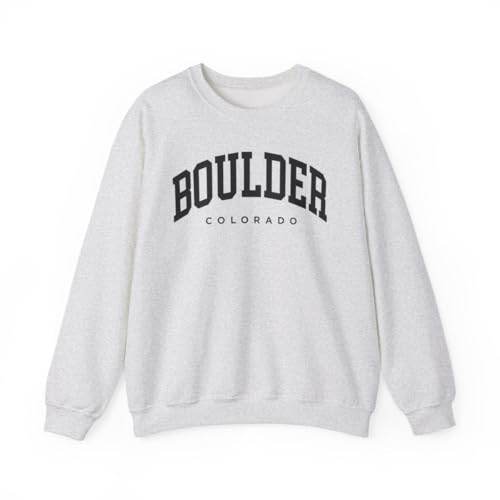 CUSTOMI Boulder Colorado Adult Unisex Crewneck Sweatshirt Ash L
