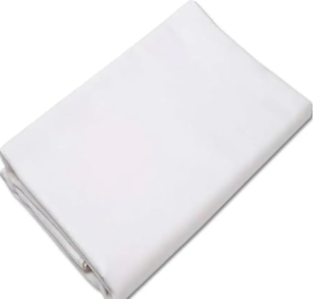 Kush's Cambric Cotton 2.5 Meters Unstitched Plain White Cotton Fabric Material for Kurti, Dressmaking, Shirts, Home Decor, Furnishing, Curtains, Pillow and Craft- Lightweight Best Material