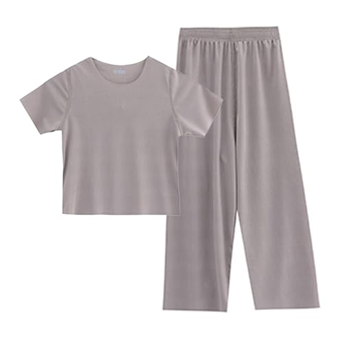 Girls Soft Cotton 𝐏ajamas Casual Outfits Short Sleeve T-Shirts and Wide Leg Loung𝐞 Pants Matching 𝐏a𝐣ama Set 𝐏𝗝s