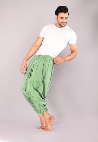 Image of Urali Men's Solid 100% Cotton Dhoti Pants - D100A
