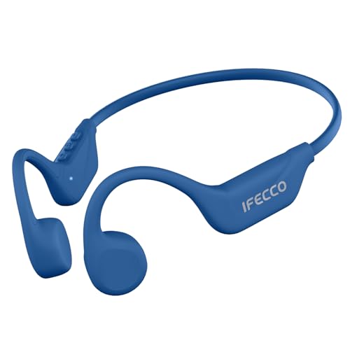 IFECCO Knochenschall Kopfhörer Bluetooth 5.4 - Open Ear Bone Conduction Headphones Kabellos,IPX5 wasserdichte Schweißfeste Knochenschall Headset,Sport Kopfhörer für Läufer...